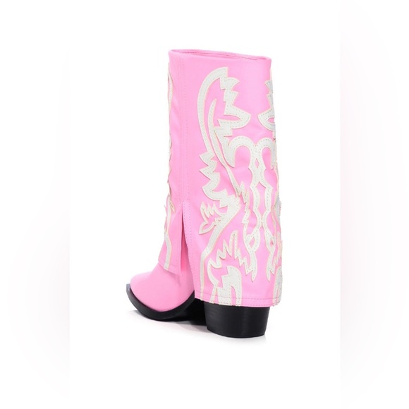 New Azalea Wang ESPERANZA COWBOY BOOTS LIGHT PINK - Picture 3 of 11